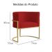 Poltrona Decorativa Luana Requinte Suede Vermelho - DS Estofados