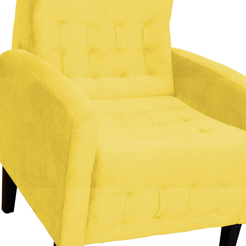 Poltrona Decorativa Luiza Para Sala Suede Amarelo - DS Estofados