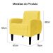 Poltrona Decorativa Luiza Para Sala Suede Amarelo - DS Estofados