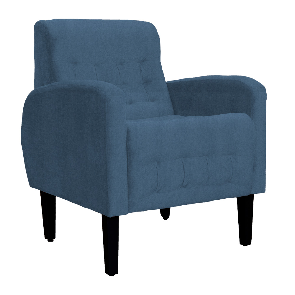 Poltrona Decorativa Luiza Para Sala Suede Azul Royal - DS Estofados