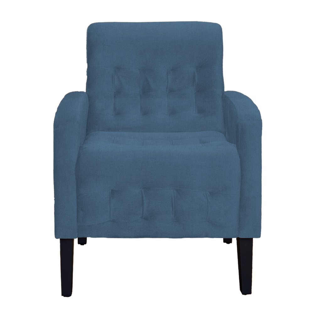 Poltrona Decorativa Luiza Para Sala Suede Azul Royal - DS Estofados