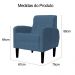 Poltrona Decorativa Luiza Para Sala Suede Azul Royal - DS Estofados