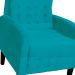 Poltrona Decorativa Luiza Para Sala Suede Azul Turquesa - DS Estofados
