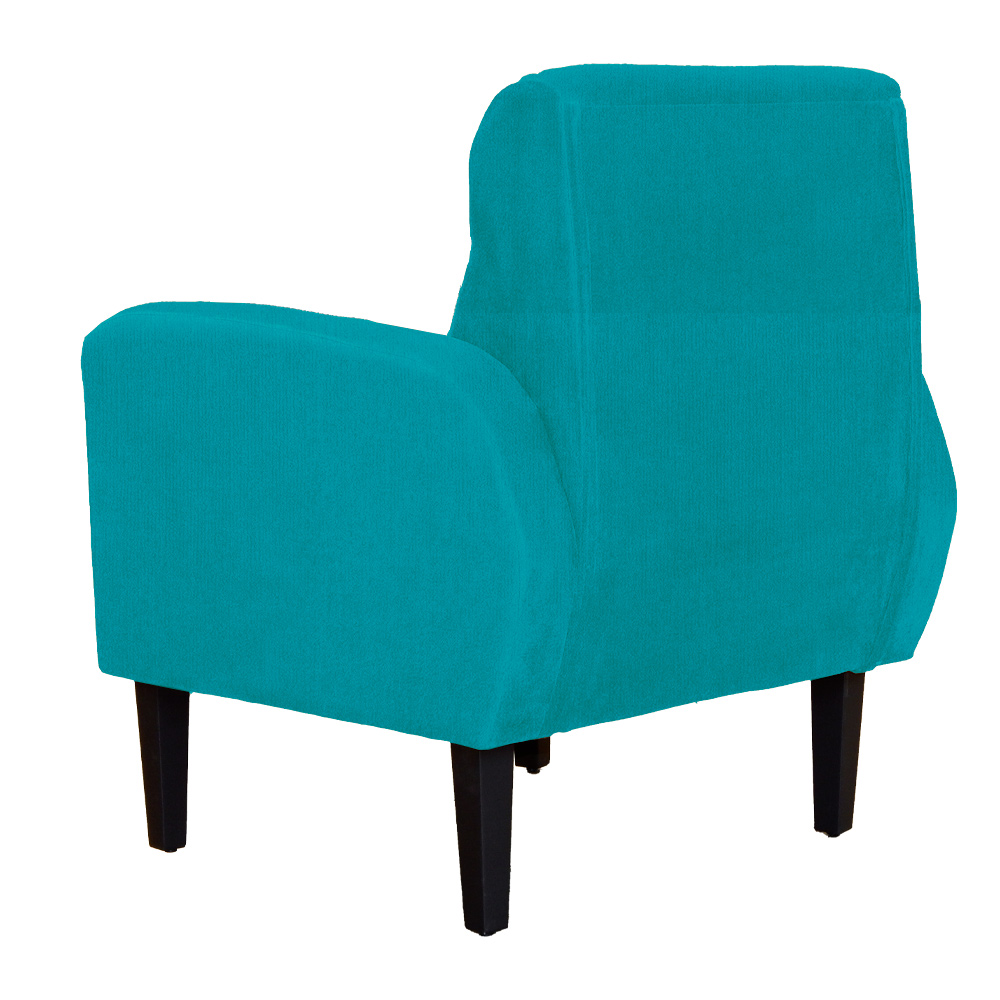 Poltrona Decorativa Luiza Para Sala Suede Azul Turquesa - DS Estofados