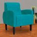 Poltrona Decorativa Luiza Para Sala Suede Azul Turquesa - DS Estofados