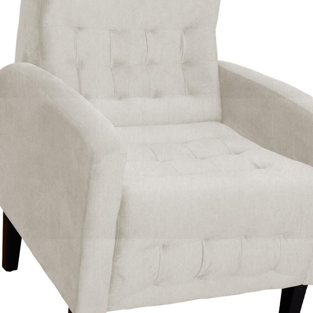 Poltrona Decorativa Luiza Para Sala Suede Bege - DS Estofados