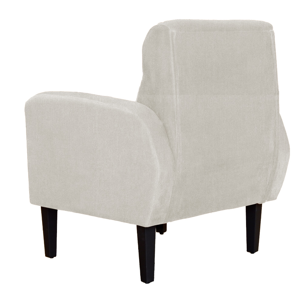 Poltrona Decorativa Luiza Para Sala Suede Bege - DS Estofados