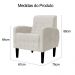 Poltrona Decorativa Luiza Para Sala Suede Bege - DS Estofados