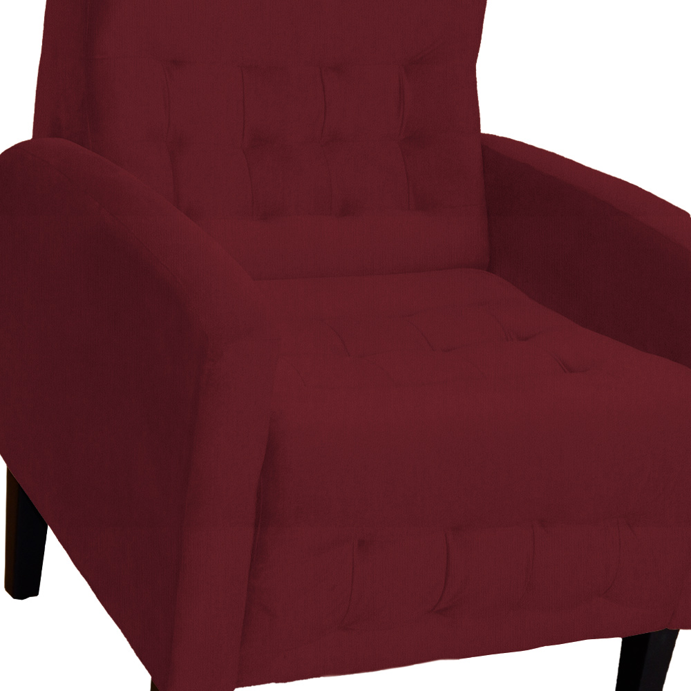 Poltrona Decorativa Luiza Para Sala Suede Bordô - DS Estofados