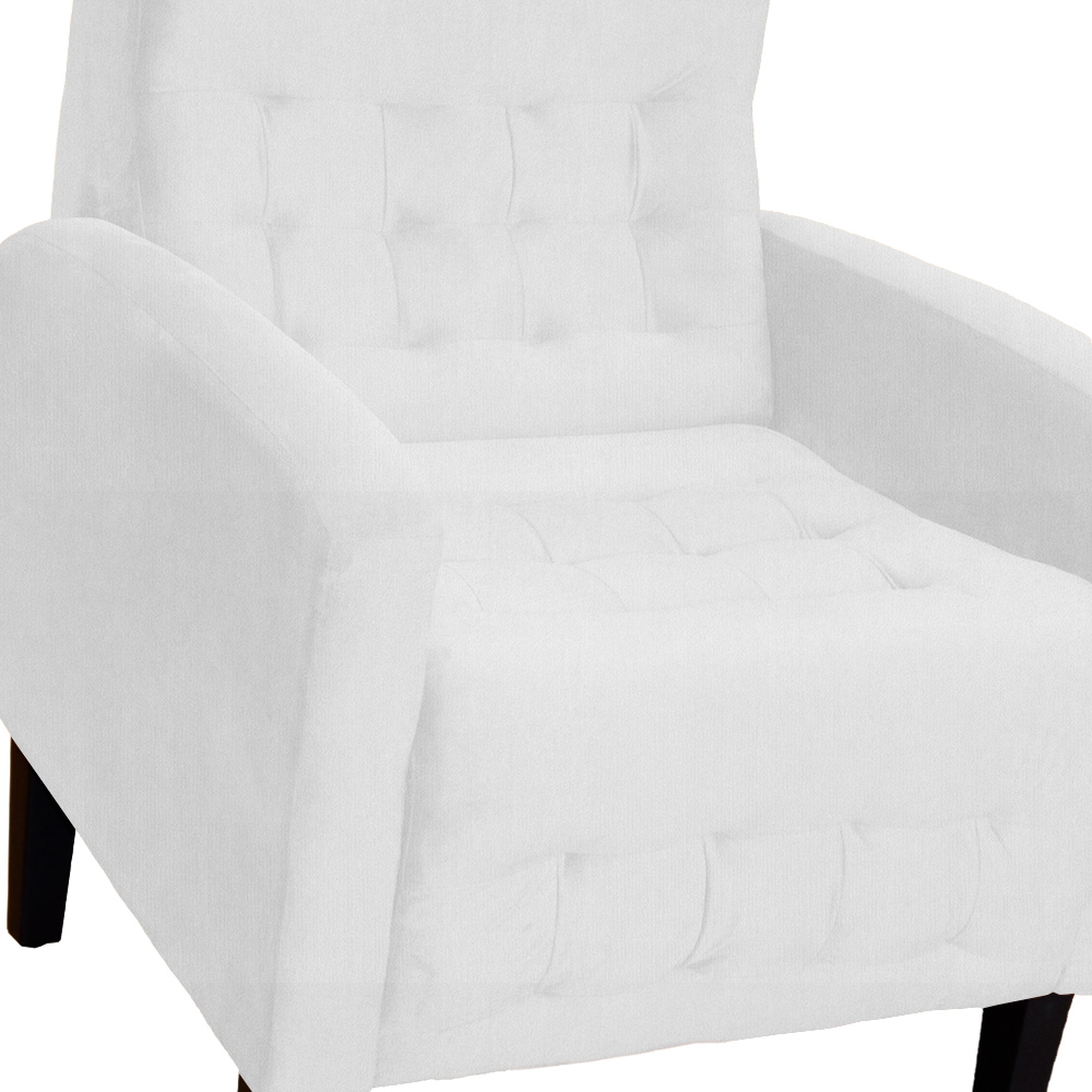 Poltrona Decorativa Luiza Para Sala Suede Branco - DS Estofados