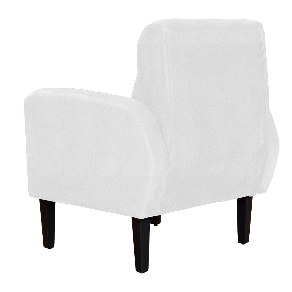 Poltrona Decorativa Luiza Para Sala Suede Branco - DS Estofados