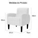 Poltrona Decorativa Luiza Para Sala Suede Branco - DS Estofados