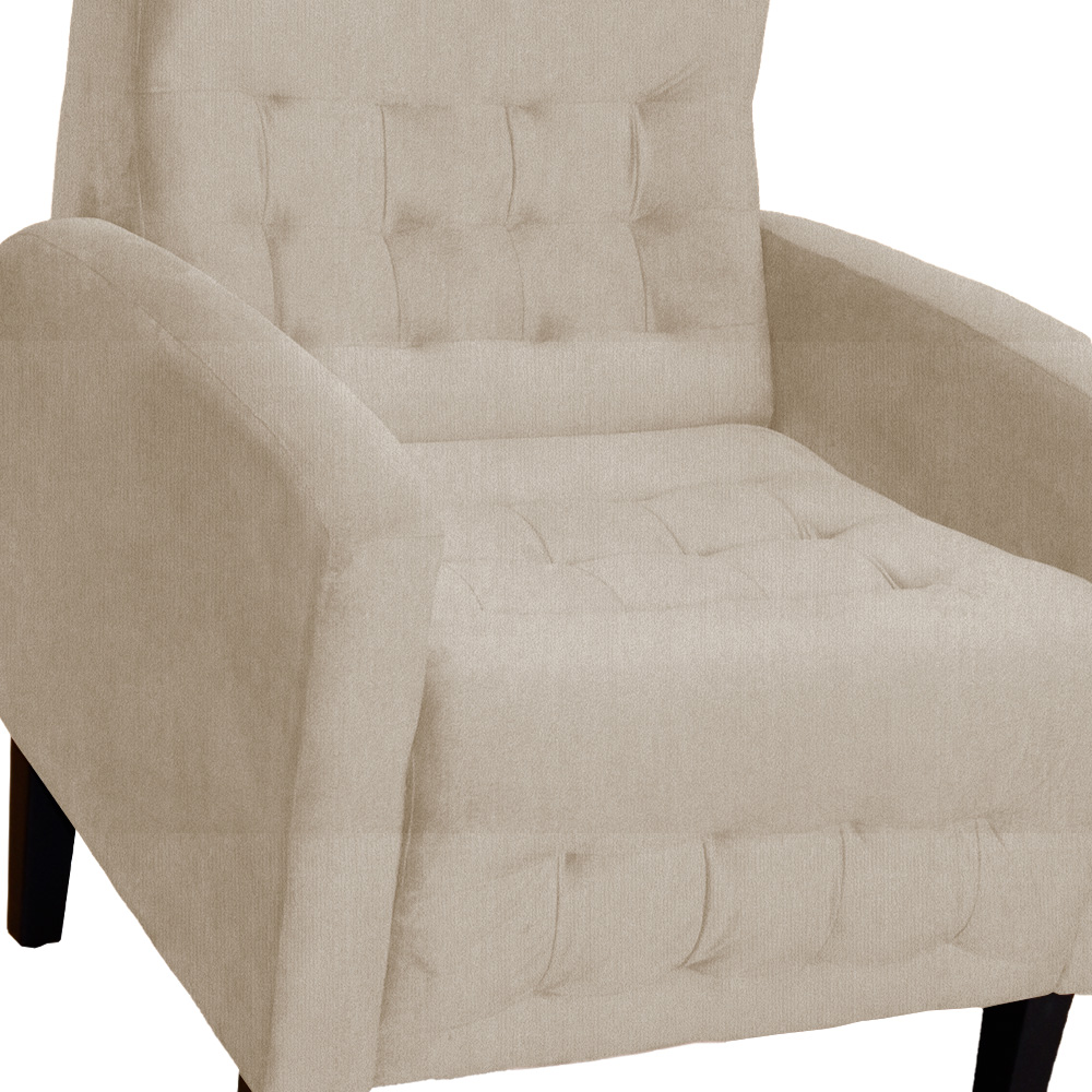 Poltrona Decorativa Luiza Para Sala Suede Cappuccino - DS Estofados