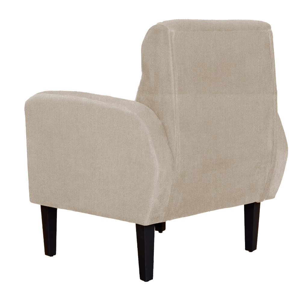 Poltrona Decorativa Luiza Para Sala Suede Cappuccino - DS Estofados