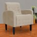 Poltrona Decorativa Luiza Para Sala Suede Cappuccino - DS Estofados
