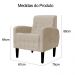 Poltrona Decorativa Luiza Para Sala Suede Cappuccino - DS Estofados