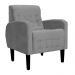 Poltrona Decorativa Luiza Para Sala Suede Cinza - DS Estofados