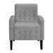 Poltrona Decorativa Luiza Para Sala Suede Cinza - DS Estofados