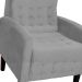 Poltrona Decorativa Luiza Para Sala Suede Cinza - DS Estofados
