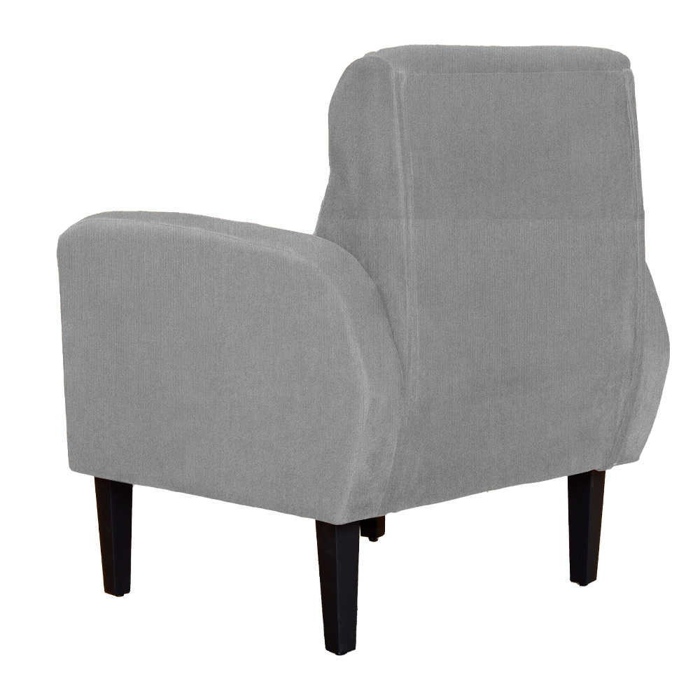 Poltrona Decorativa Luiza Para Sala Suede Cinza - DS Estofados