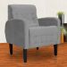 Poltrona Decorativa Luiza Para Sala Suede Cinza - DS Estofados