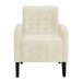 Poltrona Decorativa Luiza Para Sala Suede Marfim - DS Estofados