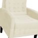 Poltrona Decorativa Luiza Para Sala Suede Marfim - DS Estofados