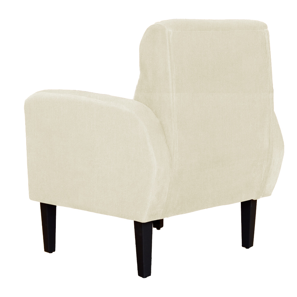 Poltrona Decorativa Luiza Para Sala Suede Marfim - DS Estofados