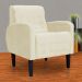 Poltrona Decorativa Luiza Para Sala Suede Marfim - DS Estofados