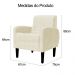 Poltrona Decorativa Luiza Para Sala Suede Marfim - DS Estofados