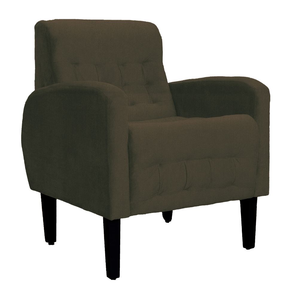 Poltrona Decorativa Luiza Para Sala Suede Marrom - DS Estofados