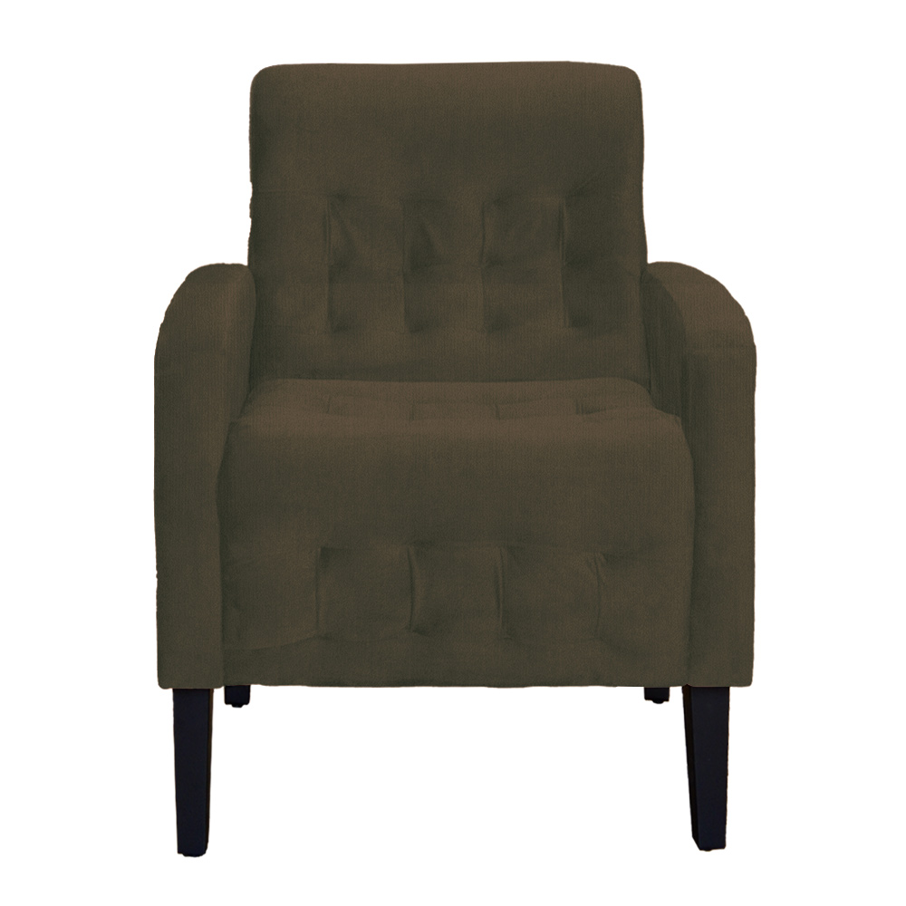 Poltrona Decorativa Luiza Para Sala Suede Marrom - DS Estofados