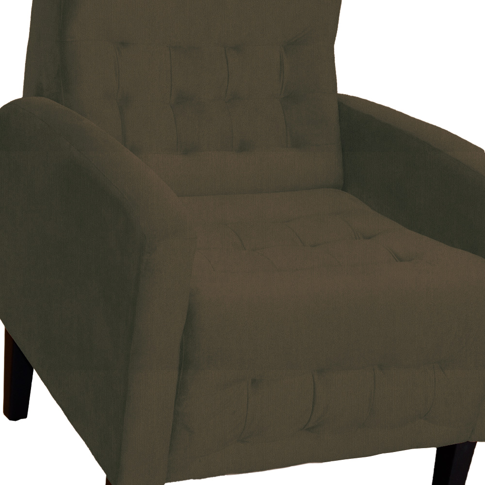 Poltrona Decorativa Luiza Para Sala Suede Marrom - DS Estofados