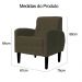 Poltrona Decorativa Luiza Para Sala Suede Marrom - DS Estofados