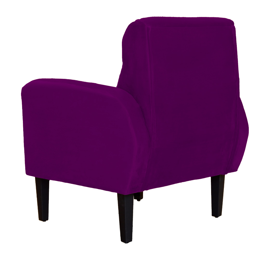 Poltrona Decorativa Luiza Para Sala de Tv Veludo Roxo - DS Estofados