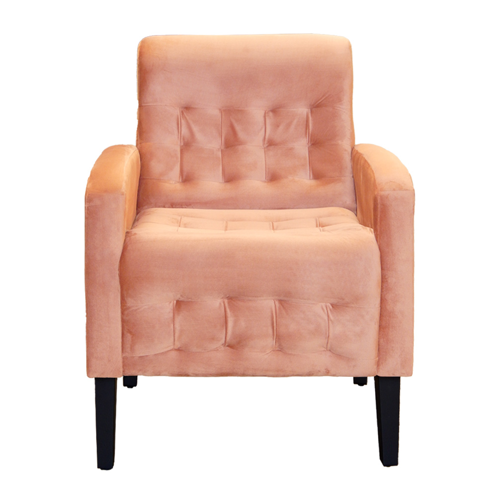 Poltrona Decorativa Luiza Para Sala de Tv Veludo Terracota - DS Estofados