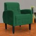 Poltrona Decorativa Luiza Para Sala de Tv Veludo Verde - DS Estofados