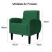 Poltrona Decorativa Luiza Para Sala de Tv Veludo Verde - DS Estofados