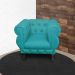 Poltrona Decorativa Maya Pés Luis XV Suede Azul Turquesa  - DS Estofados
