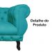 Poltrona Decorativa Maya Pés Luis XV Suede Azul Turquesa  - DS Estofados