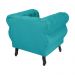 Poltrona Decorativa Maya Pés Luis XV Suede Azul Turquesa  - DS Estofados