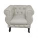 Poltrona Decorativa Maya Pés Luis XV Suede Bege - DS Estofados