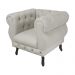 Poltrona Decorativa Maya Pés Luis XV Suede Bege - DS Estofados