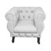 Poltrona Decorativa Maya Pés Luis XV Suede Branco - DS Estofados