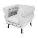 Poltrona Decorativa Maya Pés Luis XV Suede Branco - DS Estofados