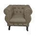 Poltrona Decorativa Maya Pés Luis XV Suede Capuccino - DS Estofados