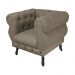 Poltrona Decorativa Maya Pés Luis XV Suede Capuccino - DS Estofados