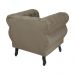 Poltrona Decorativa Maya Pés Luis XV Suede Capuccino - DS Estofados