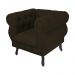 Poltrona Decorativa Maya Pés Luis XV Suede Marrom - DS Estofados