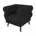 Poltrona Decorativa Maya Pés Luis XV Suede Preto - DS Estofados